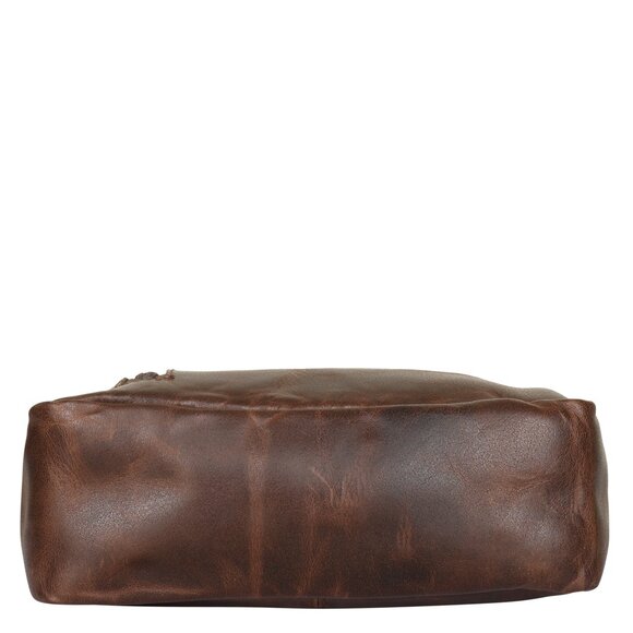 Leather Crossbody Sling Bag in Brown Crunch–Unisex Messenger Shoulder Bag - Picture 8 of 11